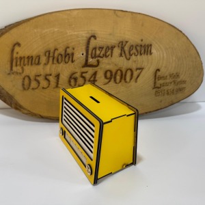 Çocuklar İçin Eğlenceli Retro Radyo Kumbara – Ahşap Tasarım