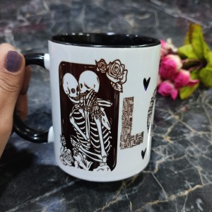 Kupa İçi ve kulpu siyah kupa bardak