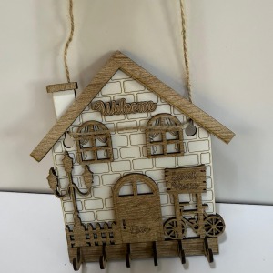 Welcome Yazılı Ahşap Kapı Girişi Anahtarlık | Sweet Home Tasarım